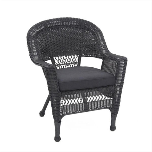 Propation Black Wicker Chair With Black Cushion PR2438574